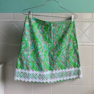 Lilly Pulitzer Skirt with Lace Trim